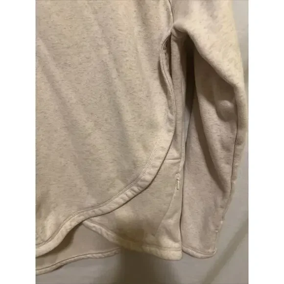 Athleta Cozy Karma Pullover Sweatshirt Oatmeal Heather Cream Women’s Medium - Picture 6 of 16
